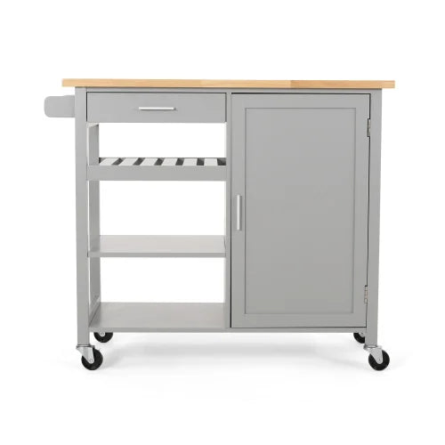 Kitchen Island Cart,41" Width Mobile Carts with Storage Cabinet,Rolling Kitchen Table with Spice Rack,Portable Islands on Wheels